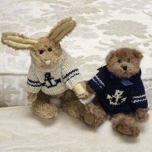 Boyds Bear Christian & Emily Babbit Sailor Nautical Sweaters Plush Bear & Rabbit
